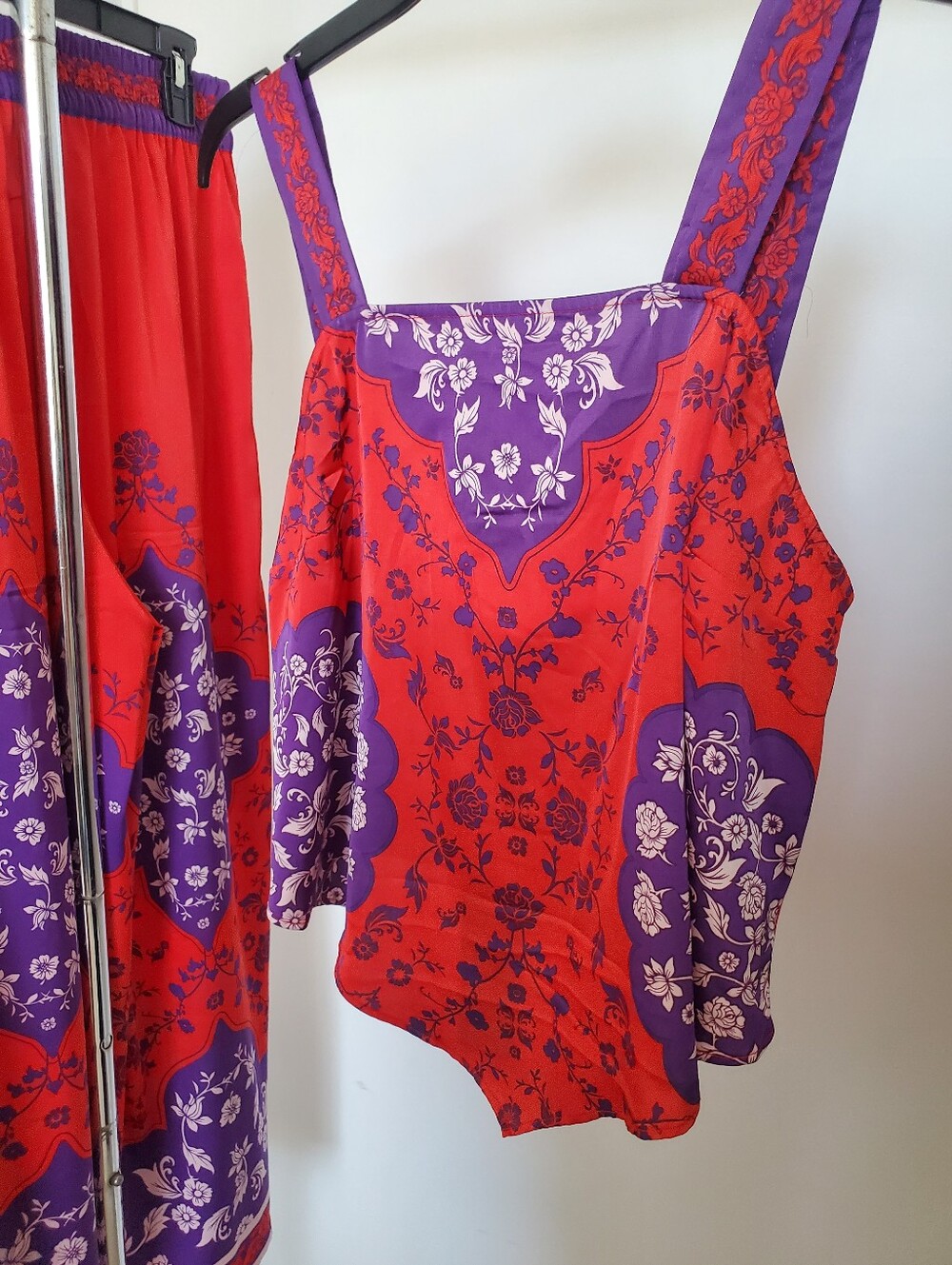 Rachel Roy Boho Satin 2 PC Pant Set M - Picture 3 of 12